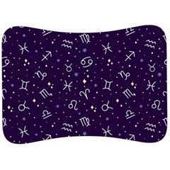 Vector Seamless Dark Zodiac Sign Star Symbol Pattern Velour Seat Head Rest Cushion by Grandong