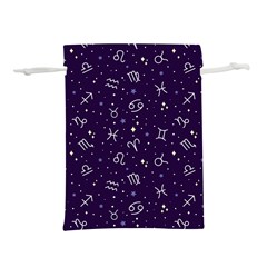 Vector Seamless Dark Zodiac Sign Star Symbol Pattern Lightweight Drawstring Pouch (l) by Grandong