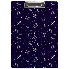 Vector Seamless Dark Zodiac Sign Star Symbol Pattern A4 Acrylic Clipboard by Grandong