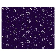 Vector Seamless Dark Zodiac Sign Star Symbol Pattern Premium Plush Fleece Blanket (medium) by Grandong