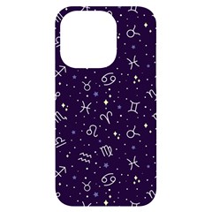 Vector Seamless Dark Zodiac Sign Star Symbol Pattern Iphone 14 Pro Black Uv Print Case by Grandong