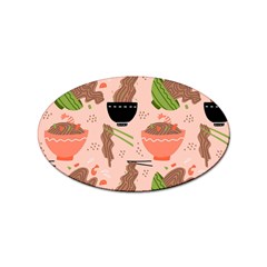 Japanese Street Food Soba Noodle In Bowl Pattern Sticker Oval (10 Pack) by Grandong