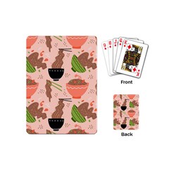 Japanese Street Food Soba Noodle In Bowl Pattern Playing Cards Single Design (mini) by Grandong