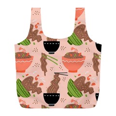 Japanese Street Food Soba Noodle In Bowl Pattern Full Print Recycle Bag (l) by Grandong