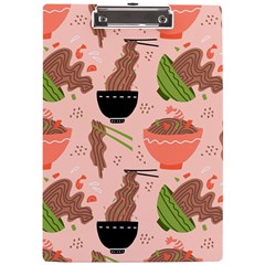 Japanese Street Food Soba Noodle In Bowl Pattern A4 Acrylic Clipboard by Grandong