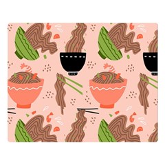 Japanese Street Food Soba Noodle In Bowl Pattern Premium Plush Fleece Blanket (large) by Grandong