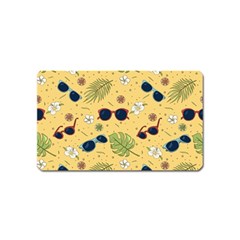 Seamless Pattern Of Sunglasses Tropical Leaves And Flower Magnet (Name Card)