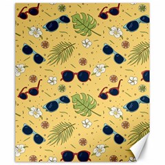 Seamless Pattern Of Sunglasses Tropical Leaves And Flower Canvas 20  x 24 