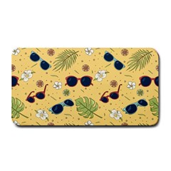 Seamless Pattern Of Sunglasses Tropical Leaves And Flower Medium Bar Mat