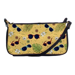 Seamless Pattern Of Sunglasses Tropical Leaves And Flower Shoulder Clutch Bag