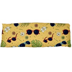 Seamless Pattern Of Sunglasses Tropical Leaves And Flower Body Pillow Case (Dakimakura)