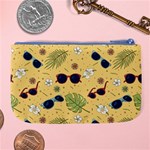 Seamless Pattern Of Sunglasses Tropical Leaves And Flower Large Coin Purse Back