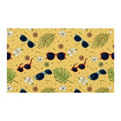 Seamless Pattern Of Sunglasses Tropical Leaves And Flower Banner and Sign 5  x 3 