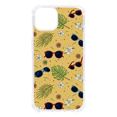 Seamless Pattern Of Sunglasses Tropical Leaves And Flower iPhone 13 TPU UV Print Case