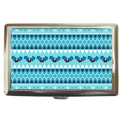 Blue Christmas Vintage Ethnic Seamless Pattern Cigarette Money Case by Grandong