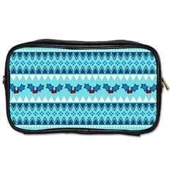 Blue Christmas Vintage Ethnic Seamless Pattern Toiletries Bag (one Side) by Grandong