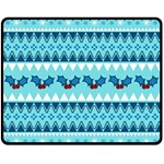 Blue Christmas Vintage Ethnic Seamless Pattern Fleece Blanket (Medium) 60 x50  Blanket Front