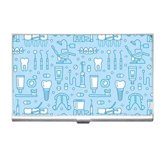 Dentist Blue Seamless Pattern Business Card Holder by Grandong