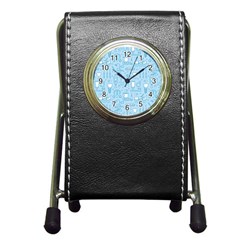 Dentist Blue Seamless Pattern Pen Holder Desk Clock by Grandong