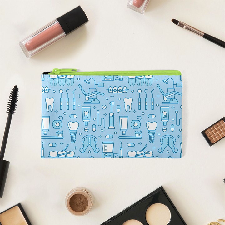 Dentist Blue Seamless Pattern Cosmetic Bag (XS)