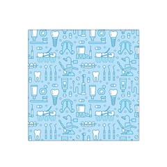 Dentist Blue Seamless Pattern Satin Bandana Scarf 22  X 22  by Grandong