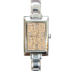 Aztec Tribal African Egyptian Style Seamless Pattern Vector Antique Ethnic Rectangle Italian Charm Watch