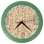 Aztec Tribal African Egyptian Style Seamless Pattern Vector Antique Ethnic Color Wall Clock Front