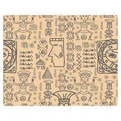 Aztec Tribal African Egyptian Style Seamless Pattern Vector Antique Ethnic Premium Plush Fleece Blanket (medium)