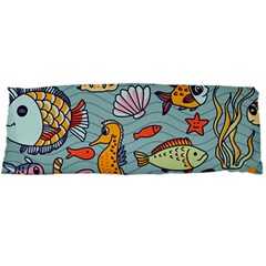 Cartoon Underwater Seamless Pattern With Crab Fish Seahorse Coral Marine Elements Body Pillow Case Dakimakura (two Sides) by Grandong