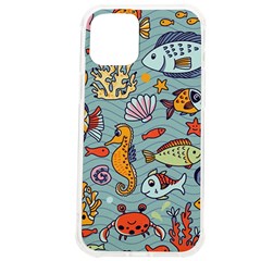 Cartoon Underwater Seamless Pattern With Crab Fish Seahorse Coral Marine Elements Iphone 12 Pro Max Tpu Uv Print Case by Grandong