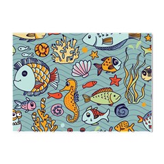 Cartoon Underwater Seamless Pattern With Crab Fish Seahorse Coral Marine Elements Crystal Sticker (a4) by Grandong