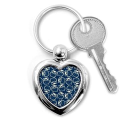 Cute Seamless Owl Background Pattern Key Chain (heart) by Grandong