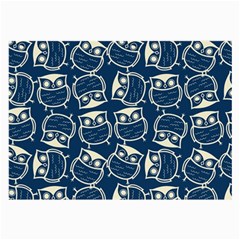 Cute Seamless Owl Background Pattern Large Glasses Cloth (2 Sides) by Grandong