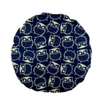 Cute Seamless Owl Background Pattern Standard 15  Premium Flano Round Cushions Front