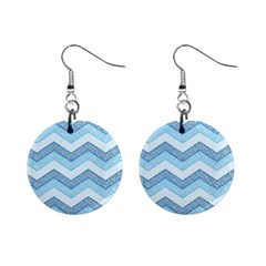 Seamless Pattern Of Cute Summer Blue Line Zigzag Mini Button Earrings by Grandong