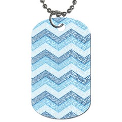 Seamless Pattern Of Cute Summer Blue Line Zigzag Dog Tag (one Side) by Grandong