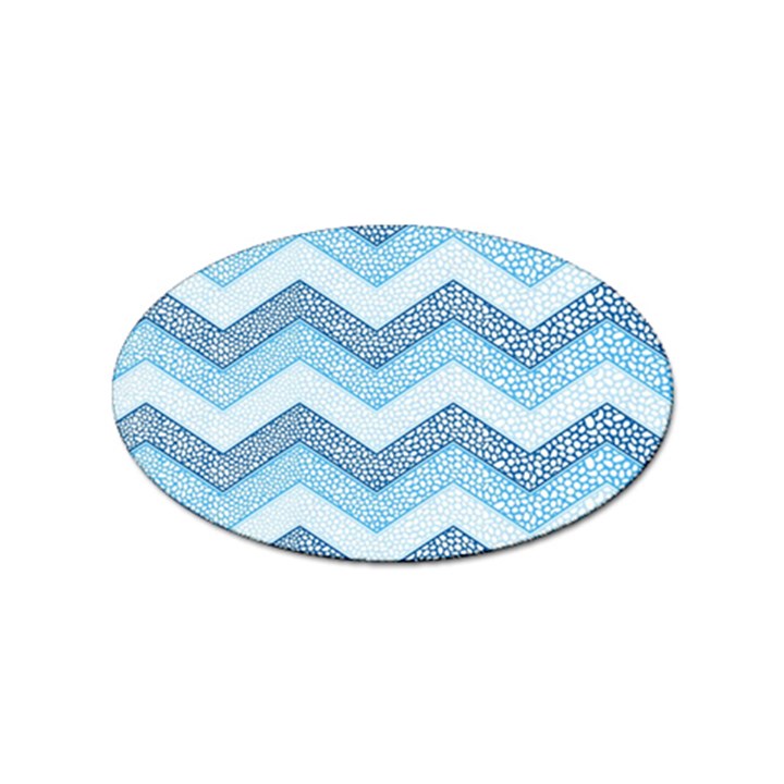 Seamless Pattern Of Cute Summer Blue Line Zigzag Sticker Oval (10 pack)