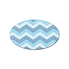 Seamless Pattern Of Cute Summer Blue Line Zigzag Sticker Oval (100 Pack) by Grandong