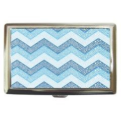 Seamless Pattern Of Cute Summer Blue Line Zigzag Cigarette Money Case by Grandong