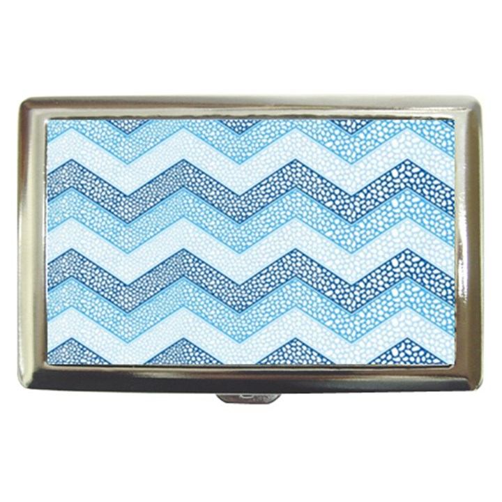 Seamless Pattern Of Cute Summer Blue Line Zigzag Cigarette Money Case