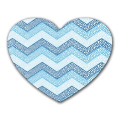 Seamless Pattern Of Cute Summer Blue Line Zigzag Heart Mousepad by Grandong