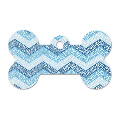 Seamless Pattern Of Cute Summer Blue Line Zigzag Dog Tag Bone (one Side) by Grandong