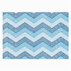 Seamless Pattern Of Cute Summer Blue Line Zigzag Large Glasses Cloth (2 Sides) by Grandong