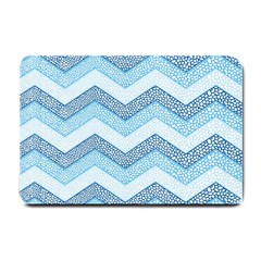 Seamless Pattern Of Cute Summer Blue Line Zigzag Small Doormat by Grandong