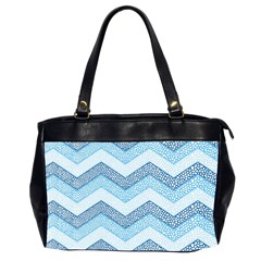 Seamless Pattern Of Cute Summer Blue Line Zigzag Oversize Office Handbag (2 Sides) by Grandong