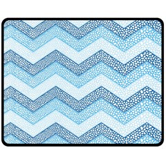 Seamless Pattern Of Cute Summer Blue Line Zigzag Fleece Blanket (medium) by Grandong