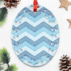 Seamless Pattern Of Cute Summer Blue Line Zigzag Ornament (oval Filigree) by Grandong