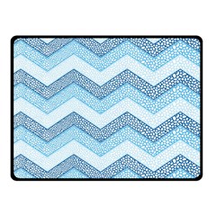 Seamless Pattern Of Cute Summer Blue Line Zigzag Two Sides Fleece Blanket (small) by Grandong