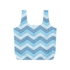 Seamless Pattern Of Cute Summer Blue Line Zigzag Full Print Recycle Bag (s) by Grandong