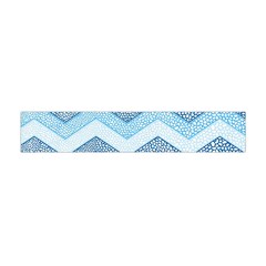 Seamless Pattern Of Cute Summer Blue Line Zigzag Premium Plush Fleece Scarf (mini) by Grandong